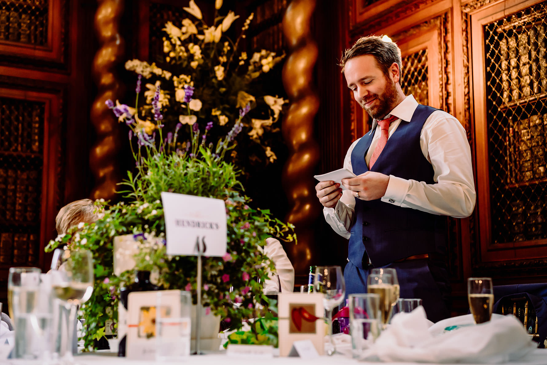 the groom delivering a speech