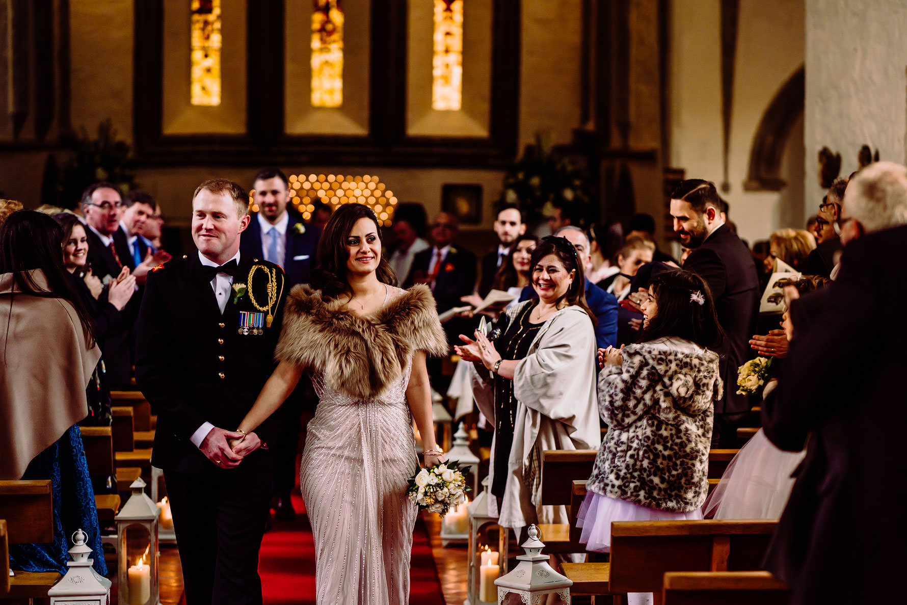 walking up the aisle as husband and wife