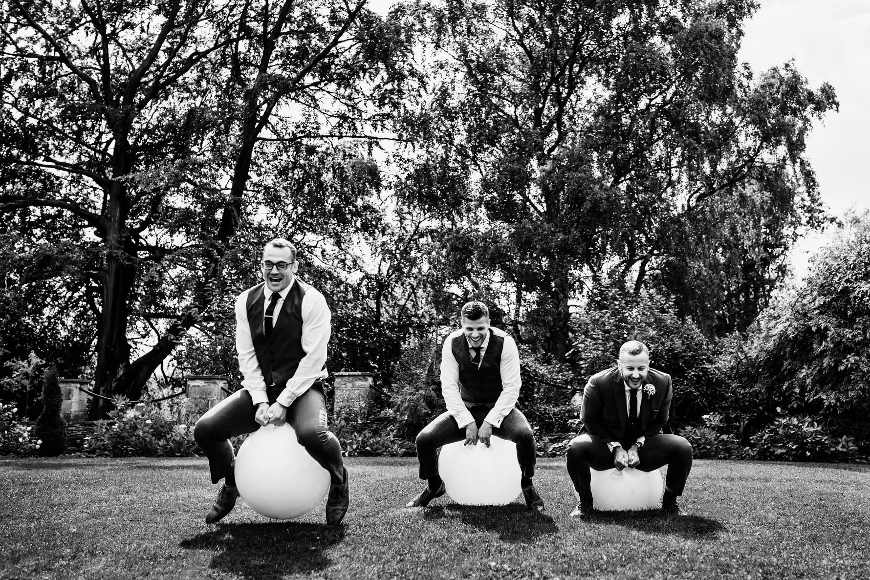 space hoppers at a wedding