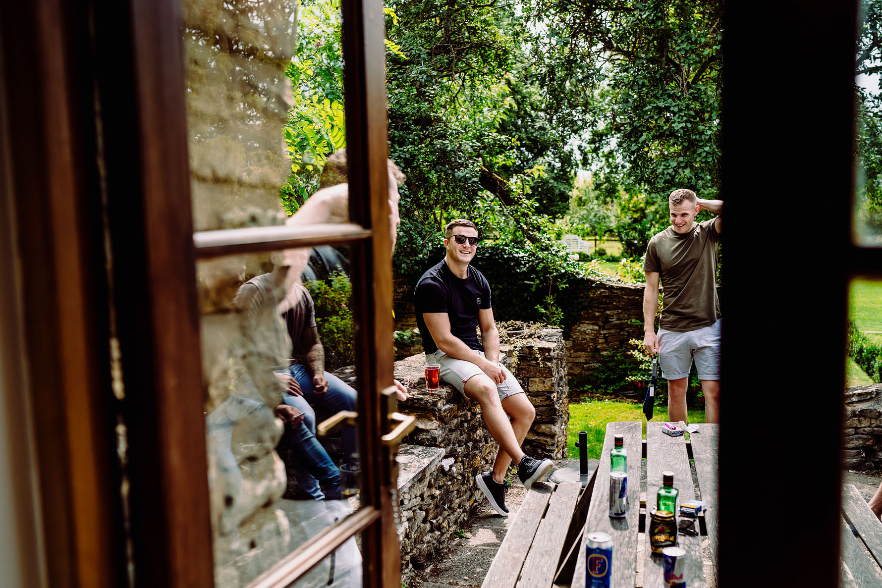 a wedding guest relaxing