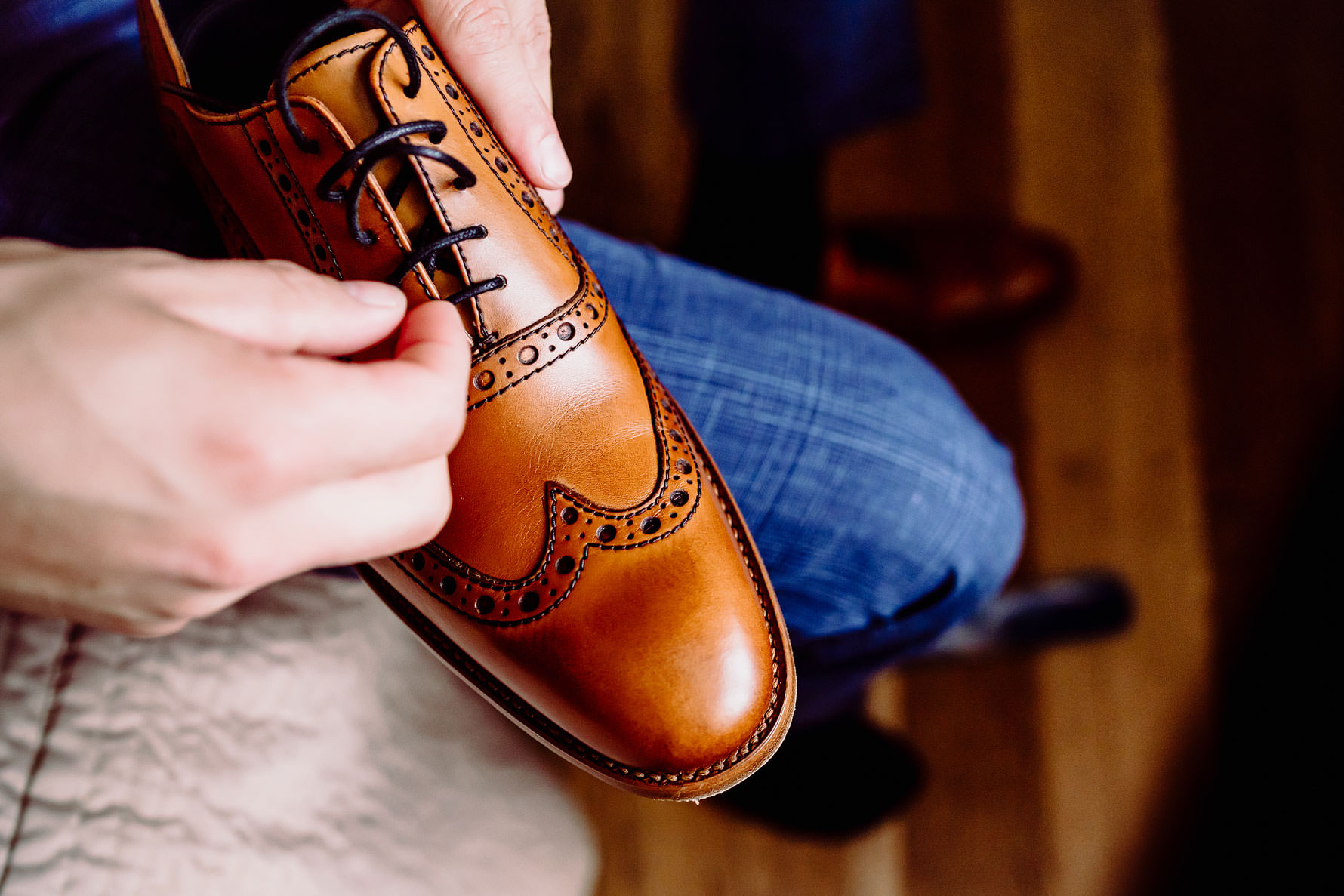 a pair of barker brogues