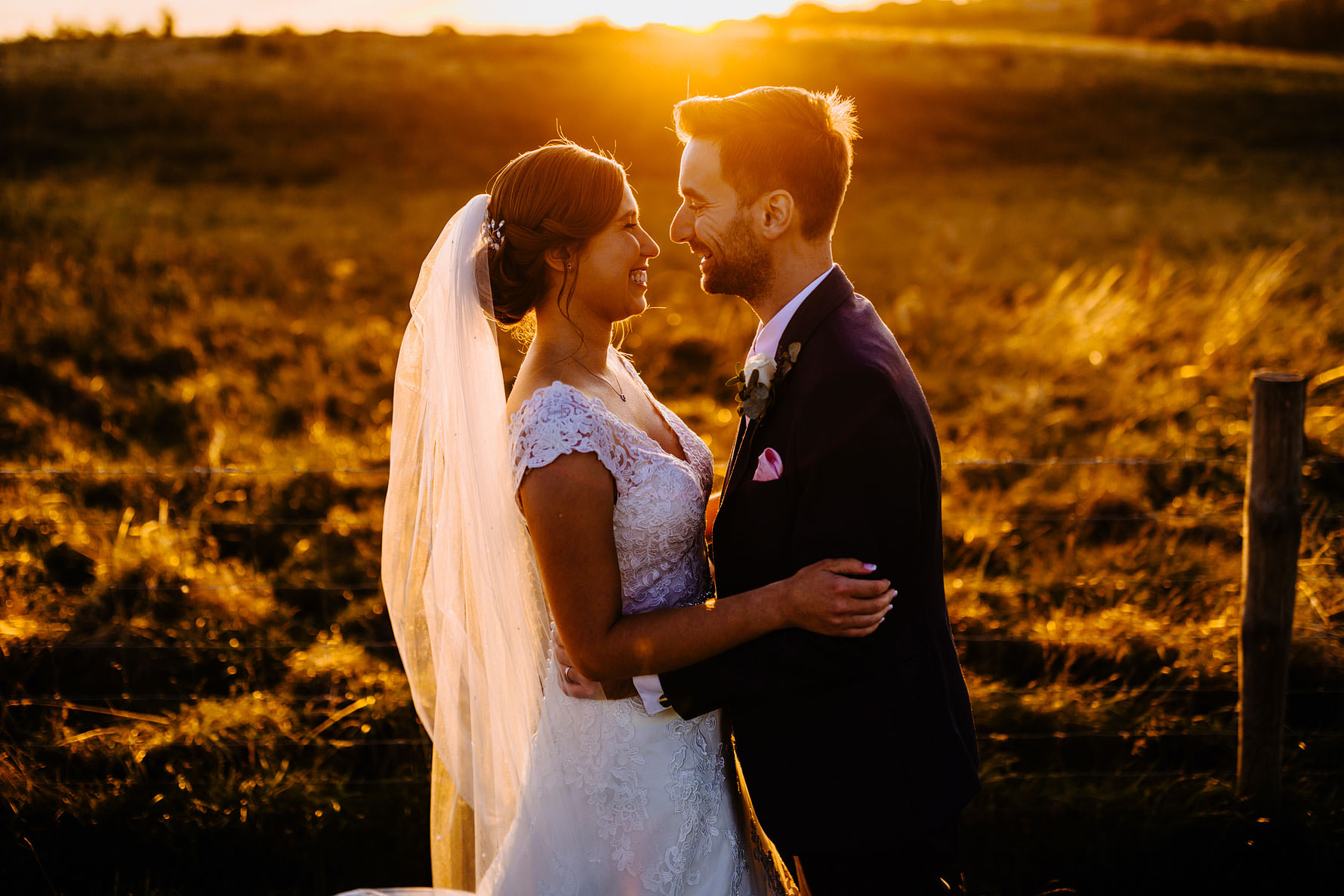 sunset at a wedding