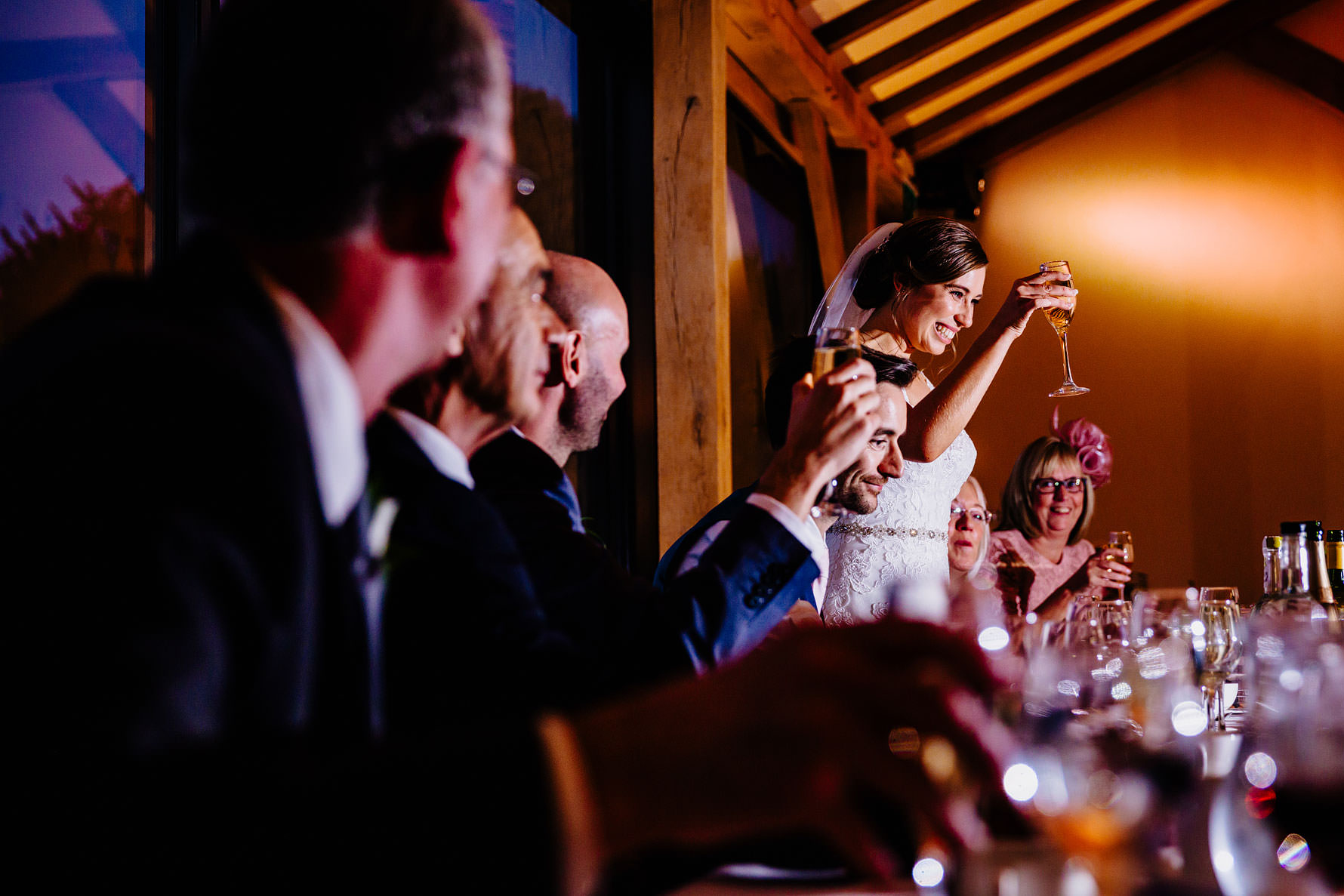 the bride delivers her wedding speech