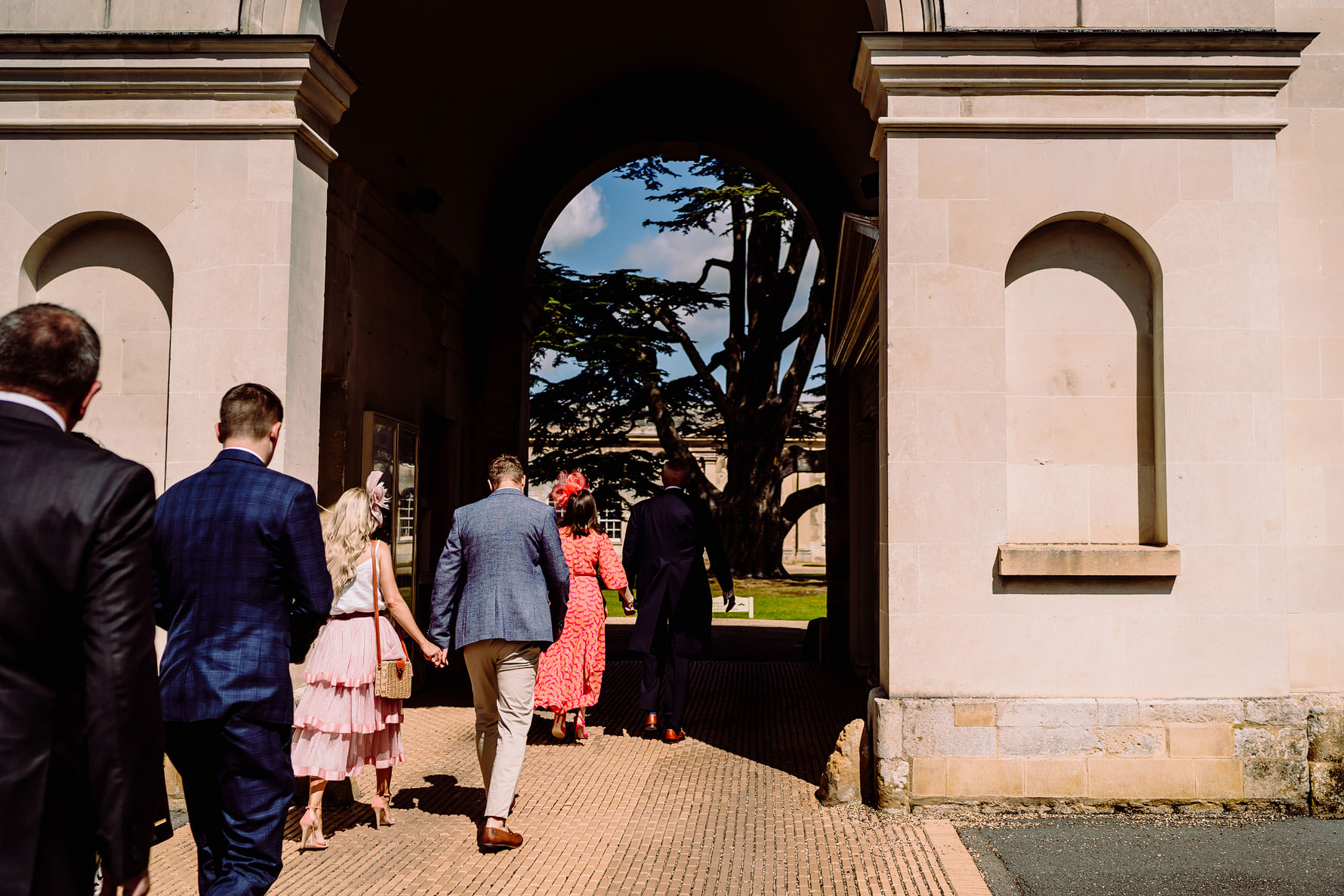 guests arriving for a wedding