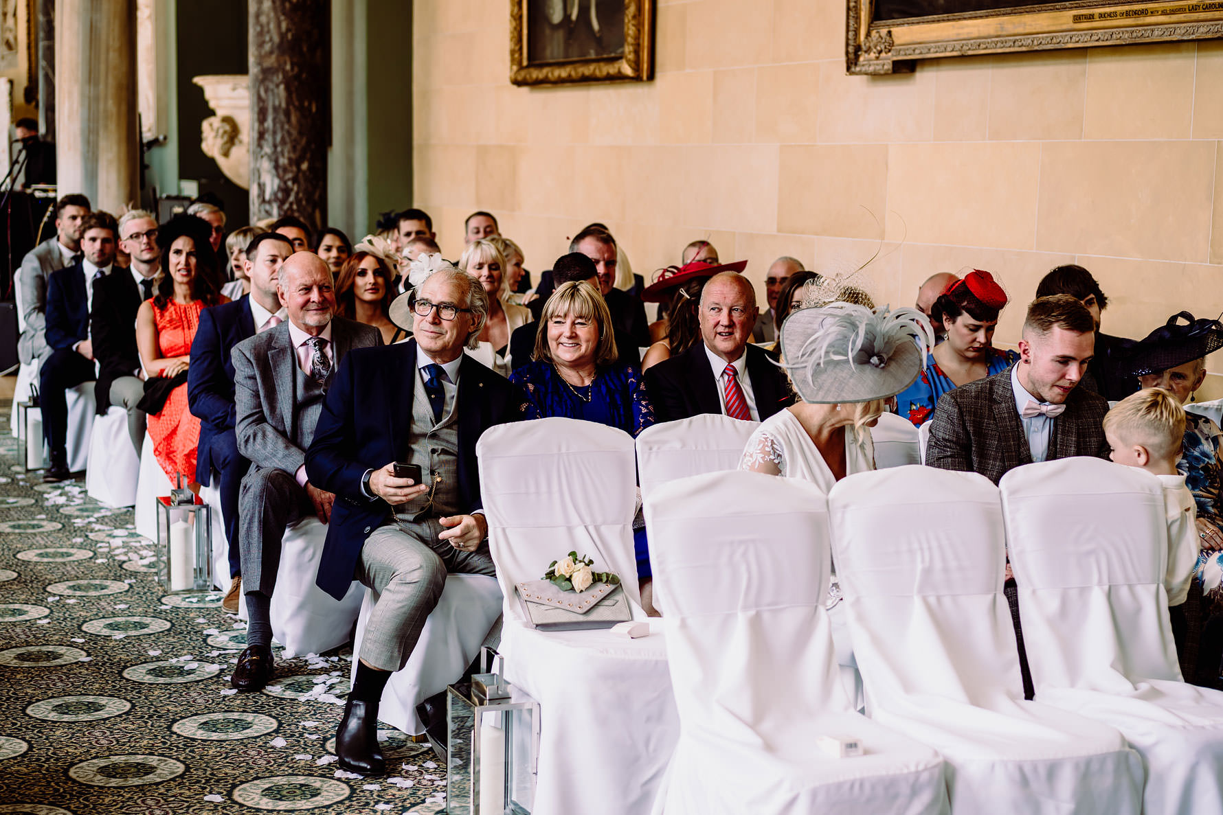 guests await the arrival of the bride