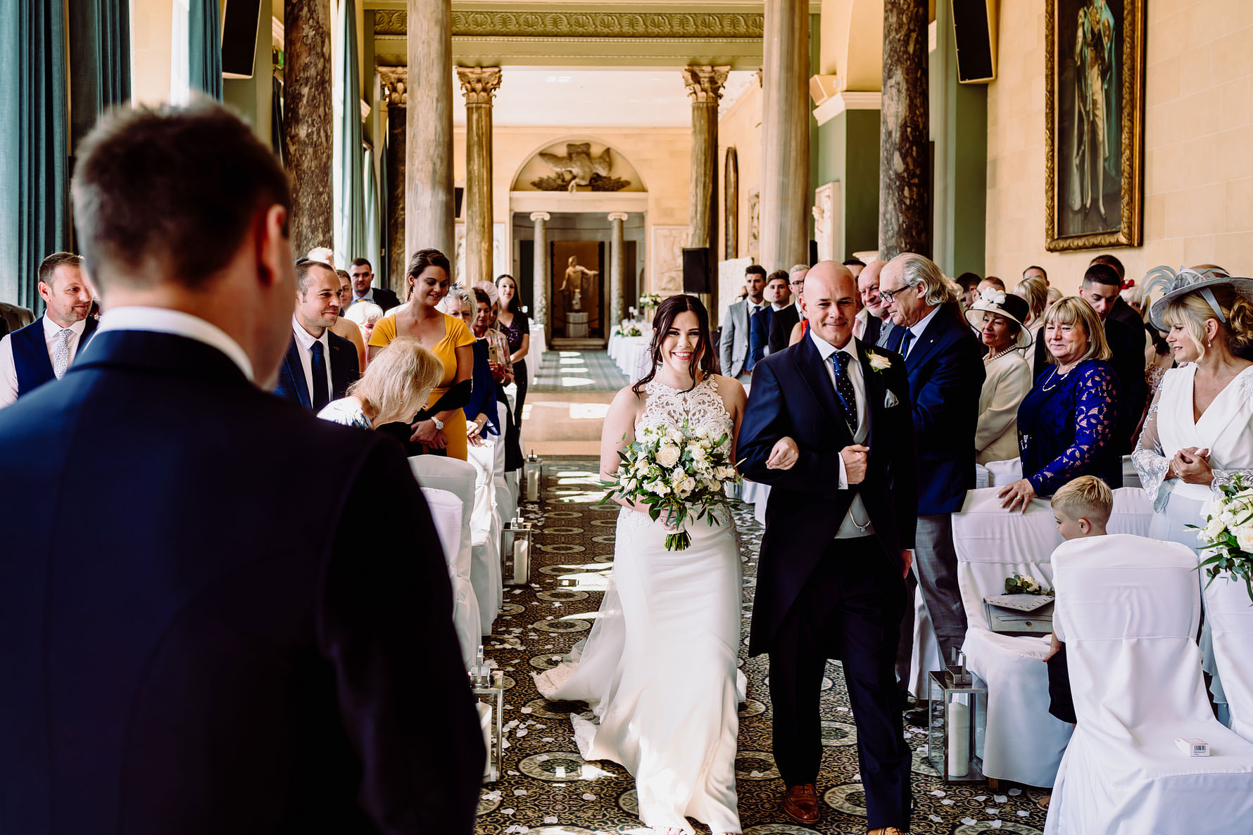 a bride sees her groom for the first time