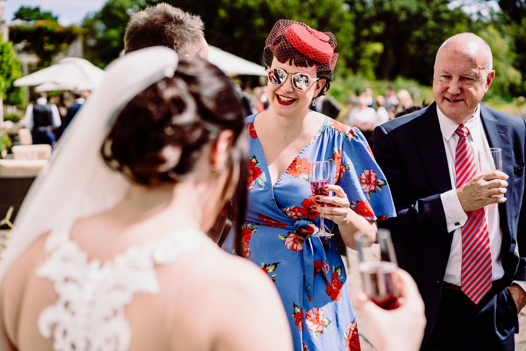 a colourful wedding guest