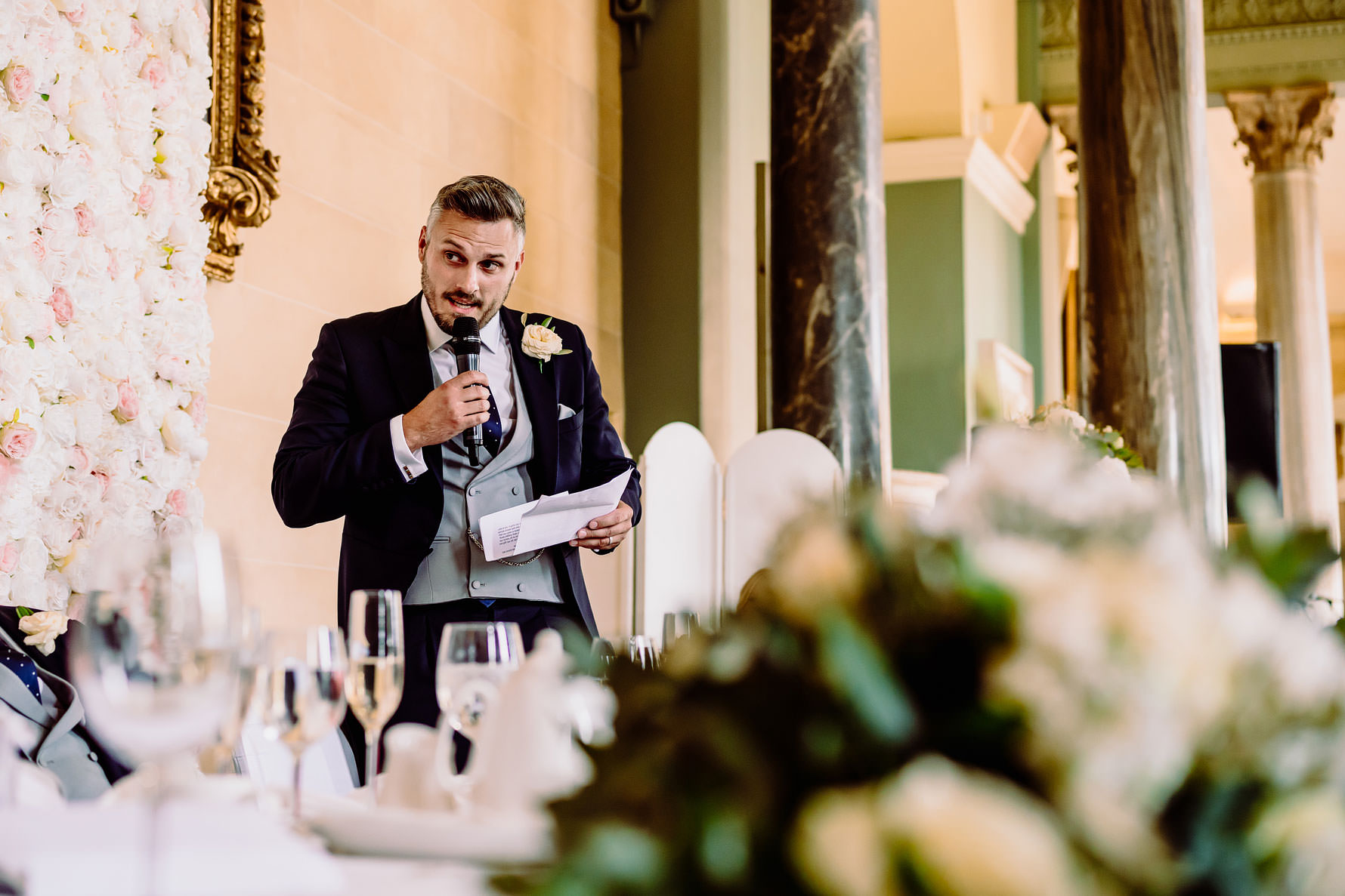 the bestman delivering his speech