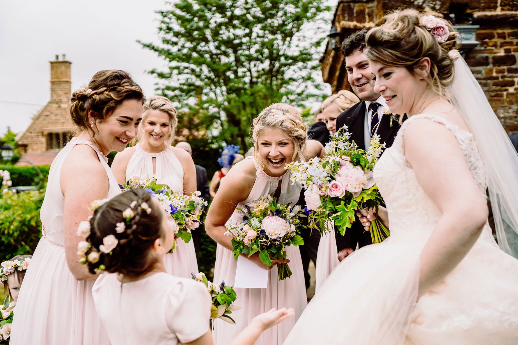 a happy bridemaid at a wedding